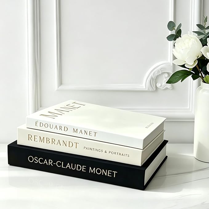 Decorative Faux Books Storage Box, Modern Stacked Books for Shelf & Table Decor, Multi-Functional Ornament for Photo Storage & Living Room Decoration