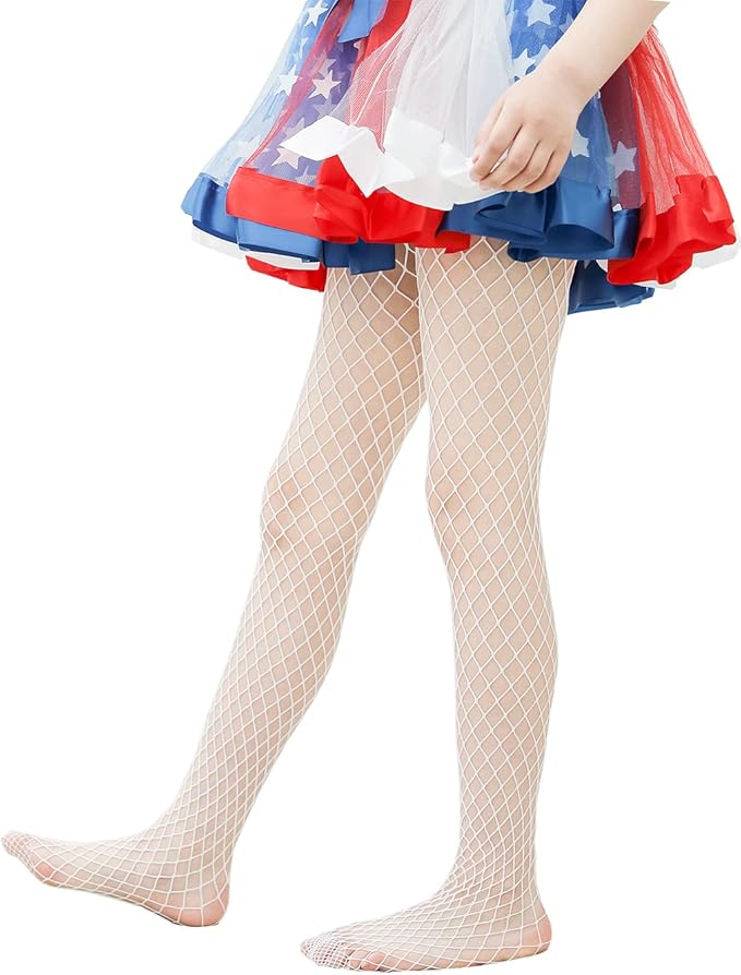 Girls Fishnet Stockings for Princess Dress High Waist Mesh Tights Cute Pattern Knit Socks