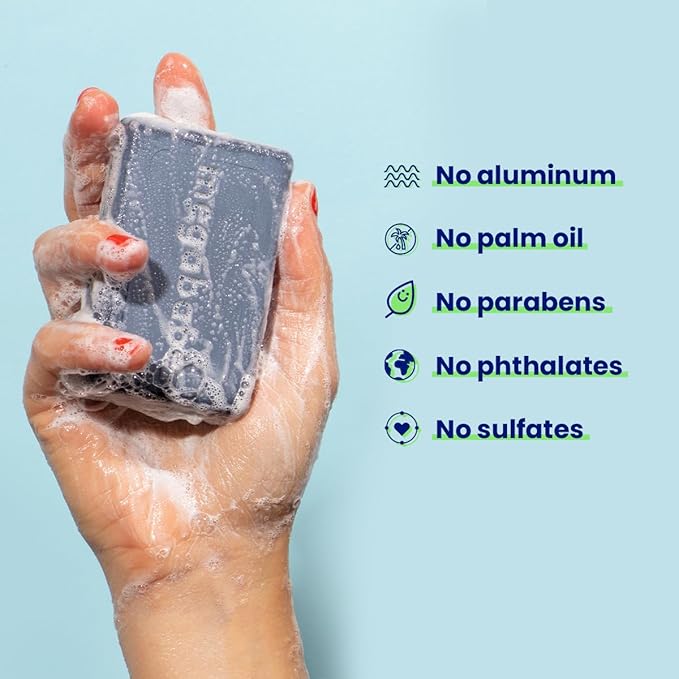 Megababe Underarm Bar Soap - Space Bar | With Detoxifying Charcoal for Odor Control | 4.5 oz - 3 Pack