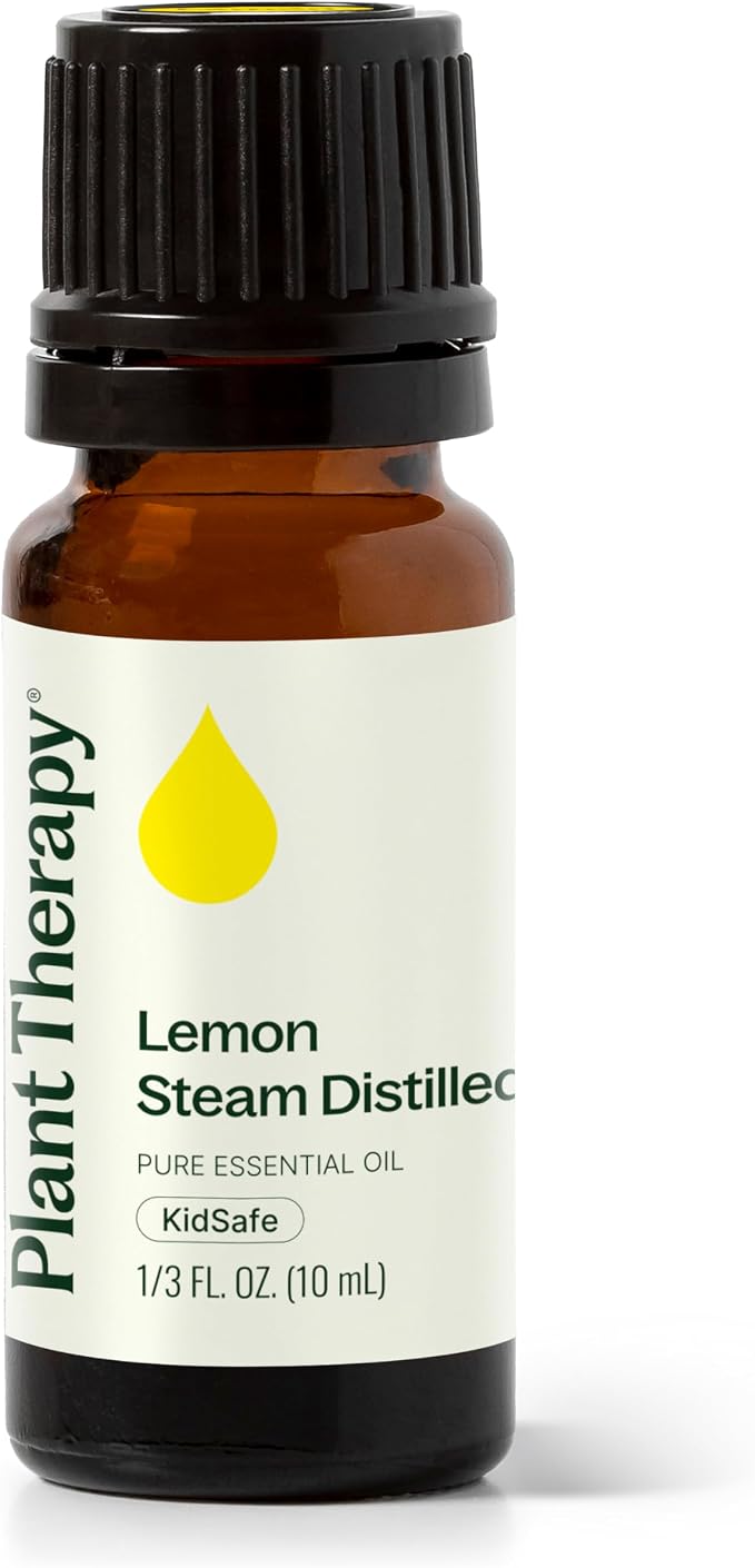 Plant Therapy Steam Distilled Lemon Essential Oil 30 mL (1 oz) 100% Pure, Undiluted, Aromatherapy, Immune Support, Fresh, Clean Scent