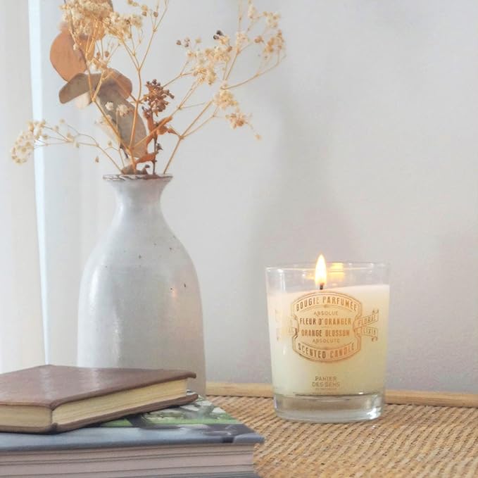 Panier des Sens Orange Blossom Long-Lasting Scented Candle, 6.3 oz | Hand-Poured In Provence | Up To 55 Hours Burn Time | 100% Natural Cotton Wick | Long-Lasting French Home Fragrance