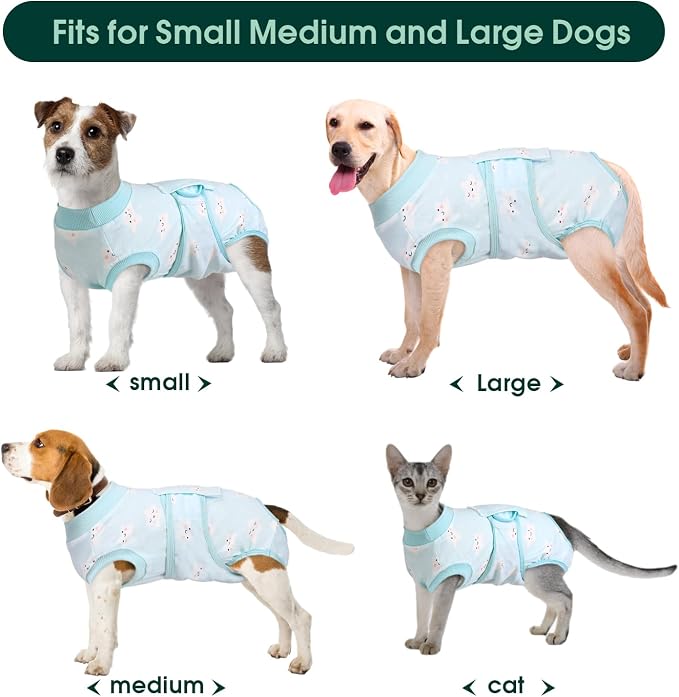 Kuoser Recovery Suit for Dogs Cats, Soft Dog Surgery Suit Female Male Spay | Professional Dog Onesie for Surgery, Substitute E-Collar & Cone, Prevent Licking Dog surgical suit Pet Neuter Suit