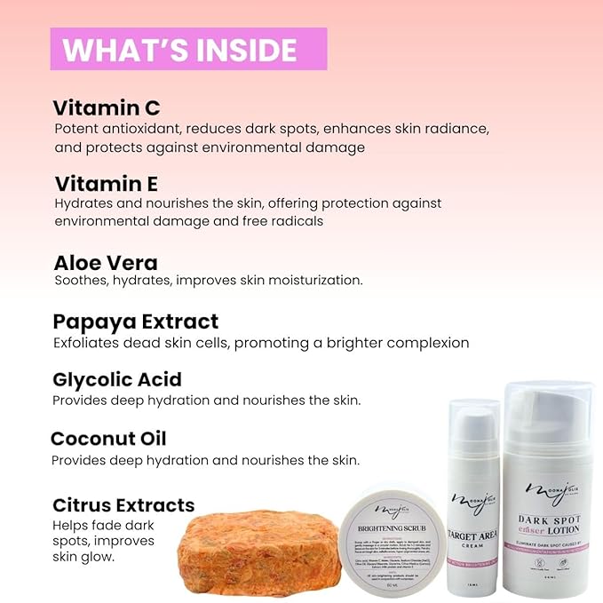 Moona Jolie LIMITED EDITION KIT Mini Full Body & Face Exfoliating Kit | Exfoliating Soap, Nourishing Cream, Hydrating Lotion & Body Scrub – Promotes Smooth, Radiant, Even-Toned Skin
