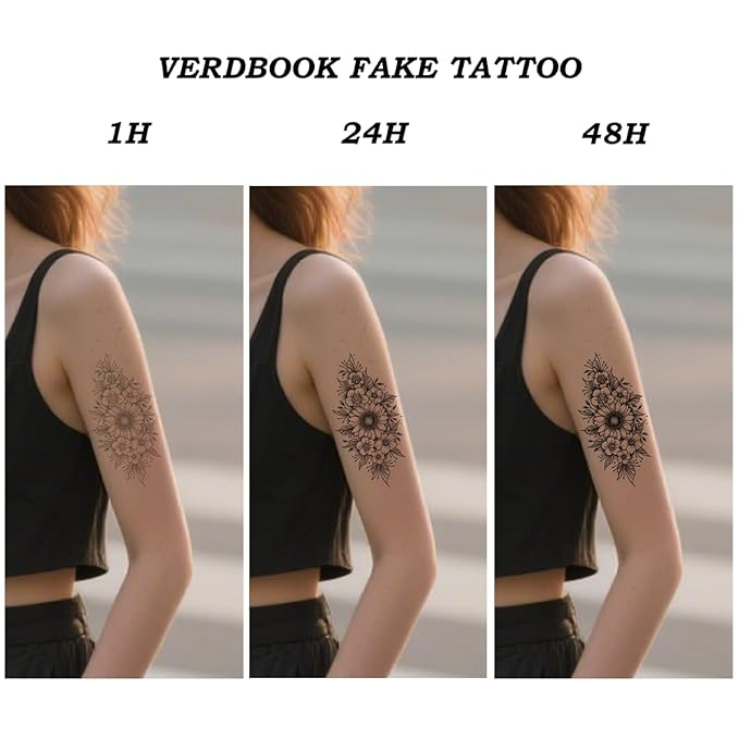 Waterproof Temporary Tattoos: 2-Sheet Tattoo Kit with Realistic Body Stickers, Semi-Permanent Tattoos for Adults Lasting 7-15 Days – Safe for Men & Women, Patient Swift