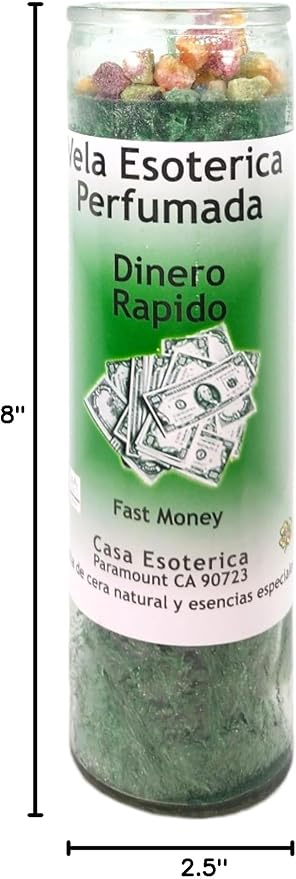Fast Money-Palm Wax Spiritual Intention Spell Candle-[Green] | Vela CASA ESOTERICA PERFUMADA- (Dinero RAPIDO)