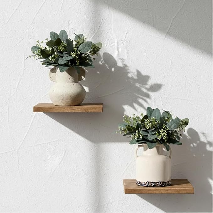 Emotionally Grounded Vase, Vaseking Ceramic Rustic Vase with 2 Handles, 5.83 inch Minimalist Decorative Farmhouse Vases for Home Decor, Living Room, Enterway, Table Decoration, White