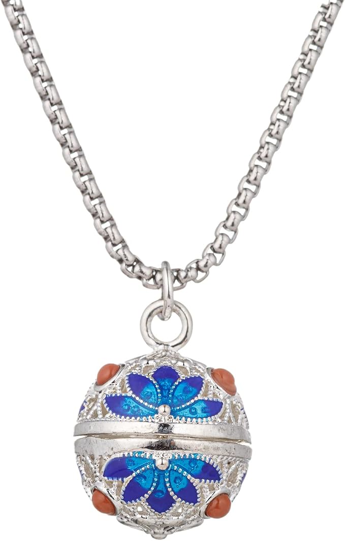 Essential Oil Diffuser Necklace Multi Angel Copper Brass Aromatherapy Pendant Locket with 7pcs Lave Rocks Stone and 2pcs 27 Inch Gold Chain Jewelry for Women TeenGirls