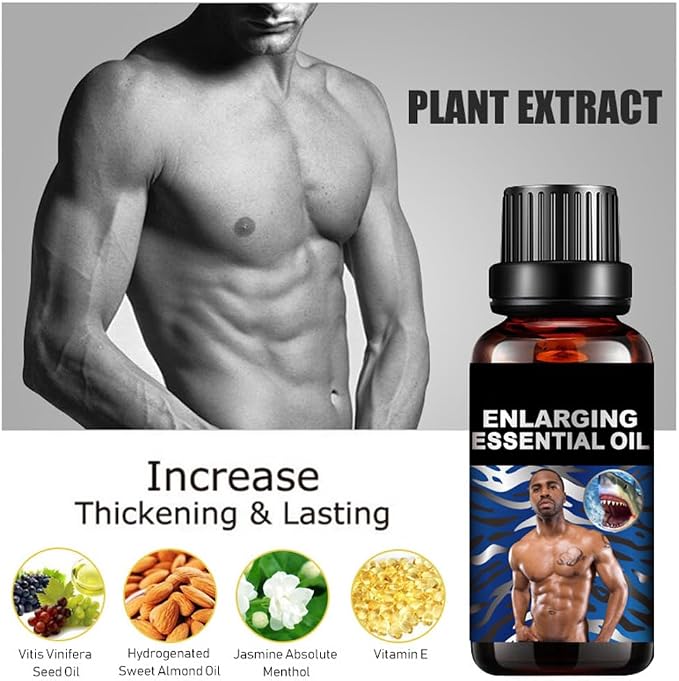 Men Massage Oil for Sex -Sexual Enhancement Erection Penisgrowth Oil Longer Thicker Penis Massage Men Energy for Care Delay Performance Boost Strength (Vitis Vinifera Seed Oil)