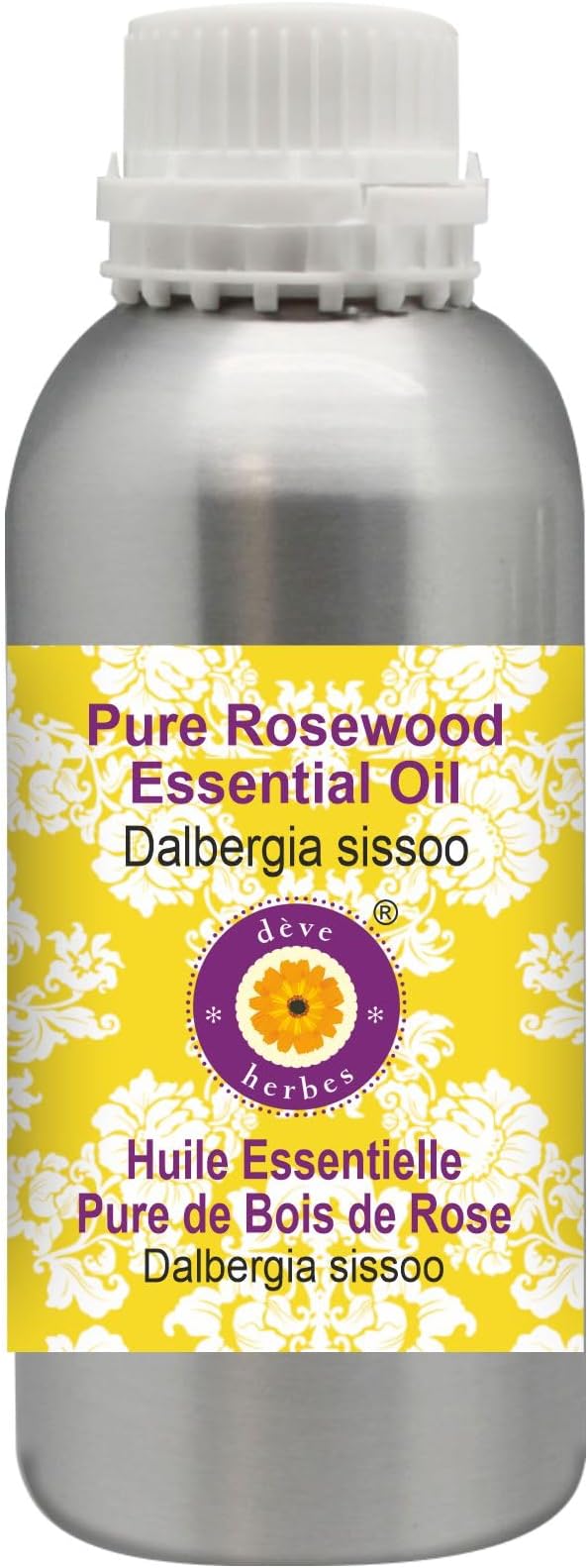 Deve Herbes Pure Rosewood Essential Oil (Dalbergia Sissoo) Steam Distilled 300ml (10 oz)