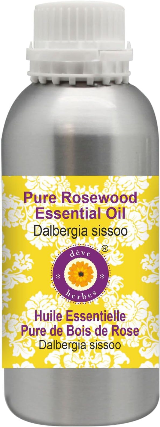 Deve Herbes Pure Rosewood Essential Oil (Dalbergia Sissoo) Steam Distilled 630ml (21 oz)