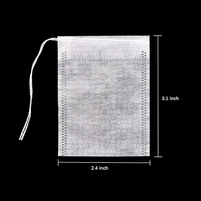 400pcs Disposable Tea Bags for Loose Leaf Tea, Biodegradable Tea Filter Bags with Drawstring, Corn Fiber Empty Tea Bags for Loose Leaf Tea