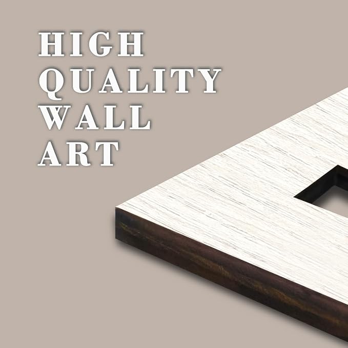 IARTTOP Large Boho Wood Wall Art 16x32 Inch Mid Century Modern Bohemian Wooden Wall Decor Brown Minimalist Geometric Plant Decor for Bedroom Living Room Dining Room Set of 3