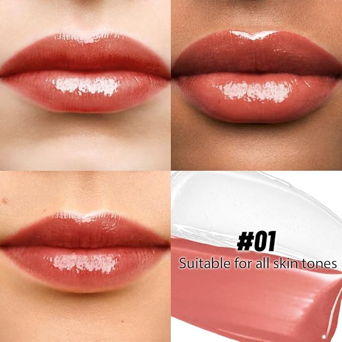 2-in-1 Matte Liquid Lipstick & Clear Lip Gloss, Long Lasting Waterproof Smudge Proof 24 Hour Lip Color Stain, Non Stick & Non Fading,Vegan Matte Makeup Lip Stain for Women,Warm Orange Brown #01
