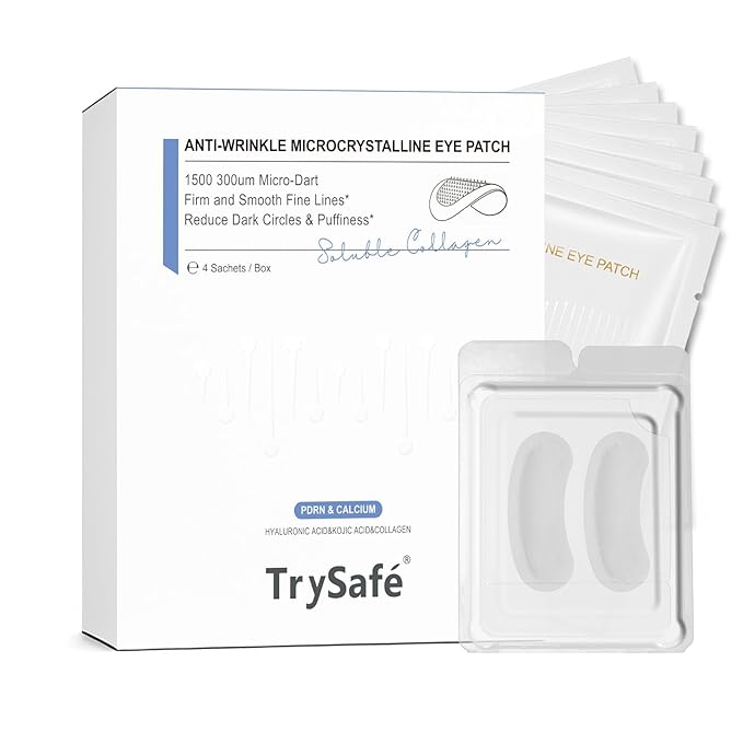 8 pairs PDRN &Calcium Micro Eye Patches, Under Eye Patches for Puffy eyes, Dark Circles & Wrinkle | Hyaluronic Acid, Kojic Acid, Collagen, Peptides, Vitamin C, Niacinamide - Korean Popular Eye Care