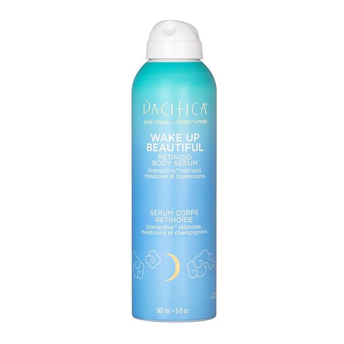 Pacifica Wake Up Beautiful Body Lotion & Serum Set of 2 – Overnight Body Treatment w/Granactive Retinoid, Mushroom & Melatonin, Hydrating Moisturizer Duo for Plumper Skin, Vegan & Cruelty-Free Clean
