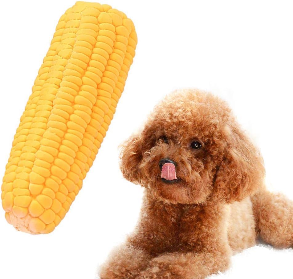 Pet Dog Puppy Latex Corn Shape Squeaky Bite-Resistant Interactive Play Chew Toy Pet Supplies Dog Toy Corn, Toys Aggressive Chewers for Small/Medium/Large