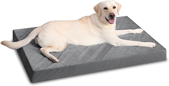 NUPIDA Orthopedic XXL Dog Beds for Crate with Washable Cover, 47x29 | Egg-Crate Foam, Cozy Velvet Pet Mattress, TPU Waterproof Layer, Comfy Support, Anti-Slip Base Extra Large Breeds up to 90lbs