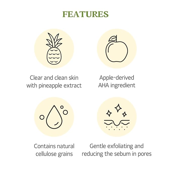 SKINFOOD Pineapple Peeling Gel 3.38 fl.oz. (100ml) - Pineapple & Aloe AHA Deep Facial Exfoliating Gel, Eliminates Sebum, Skin Clear and Blemish-Free - Dead Skin Remover for Face - Facial Peel