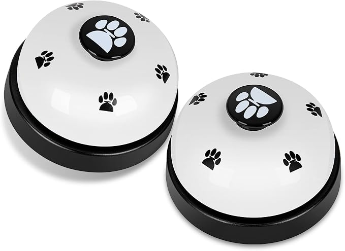 JEXCULL Pet Training Bells, 2 Pack Dogs Bell for Door Potty Training and to Ring to Go Outside Communication Device Dog AgilityTraining Equipment Interactive Toys (White)