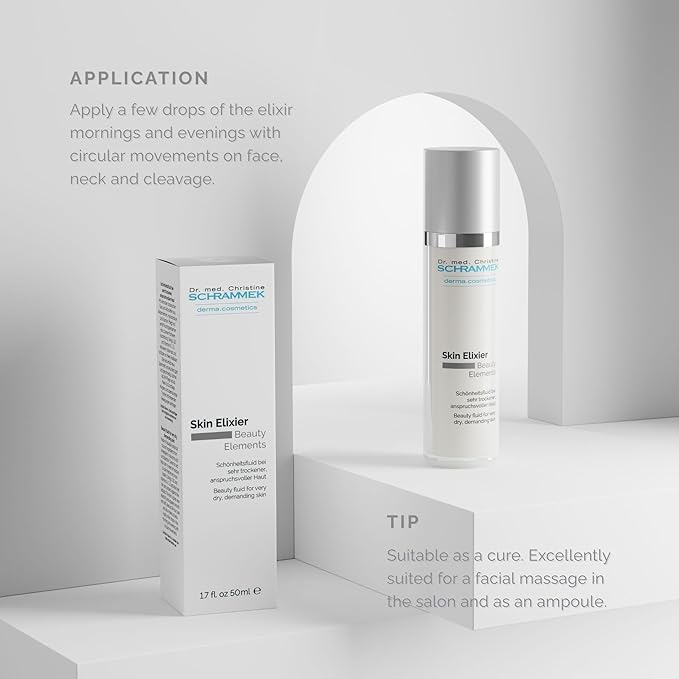 Schrammek Skin Elixir (50 ml) - Botanical Beauty Fluid with Hyaluronic Acid & Coenzyme Q10-24h Hydration & Makeup Base - Paraben-Free - Dr