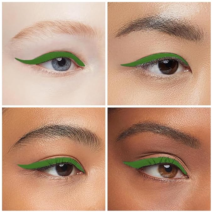 AMY'S DIARY Green Gel Eyeliner Pencil,Waterproof Smudge Proof Eye Liner Pen,Cat Eye Goth Halloween Makeup,Eye Face Paint Lipstick Crayon,Color Colorful Eyeliner Eyeshadow Stick (green)