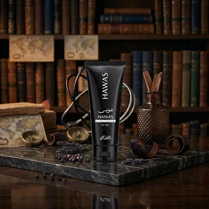 RASASI Hawas For Men 3-Piece Perfume Gift Set Eau De Parfum Spray 100ML (3.4 Oz) & 10ml (0.34 Oz) & Shower Gel 60ml (2.03 Oz)