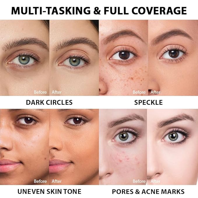 Kaely Under Eye Concealer for Older Women, Color Correcting Full Coverage Concealer for Dark Circles, Puffiness, Redness, Corrector de ojeras, Waterproof Anti Aging, Natural Matte Finish, light C
