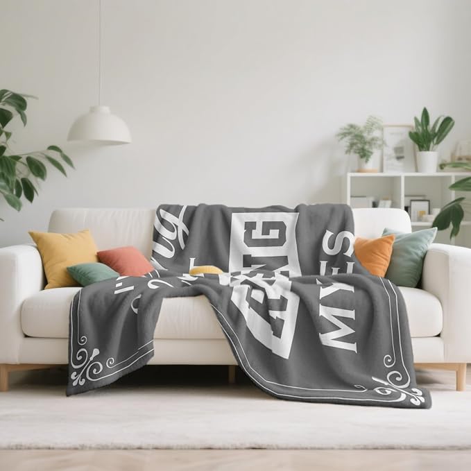 kituzol Birthday Gift for Men, 60th 70th 80th 40th Gift Birthday for Men, Dad Husband Son Present, I'm Not Sleeping, I'm Just Resting My Eyes Nap Blanket (Grey, 50" x 60")