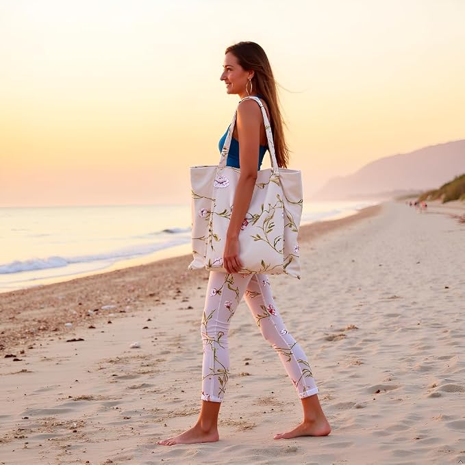 Yoga Mats bag for Women, Canvas Bags for Yoga Mat & Blocks Women, Floral Gym Valentine's Day Gifts for Yoga Lover