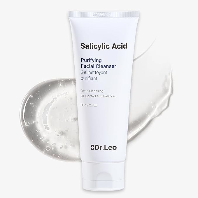 Dr.Leo Salicylic Acid Foaming Cleanser, Face Wash for Oily, Combo & Acne-Prone Skin | 8 Amino Acids Gentle Non-Irritating, 3X Crystal Jelly Deep Clean, Oil Control, Prevents Breakouts, 2.7 oz