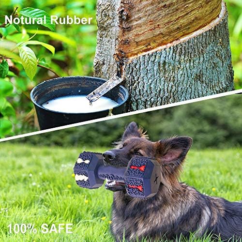 Dog Chew Toys for Aggressive Chewers Indestructible Dog Toys Tough Natural Rubber Dumbbell Toy for Small Medium Large Dogs XLarge Blue