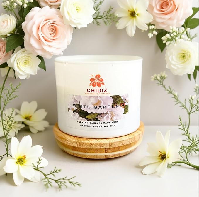 White Gardenia Soy Scented Candles | Large 1 Wick Jar Candle | Up to 45 Hours Burning Time | Relaxing Aromatherapy Candles | Housewarming Gift for Women and Men (Medium, White Gardenia)