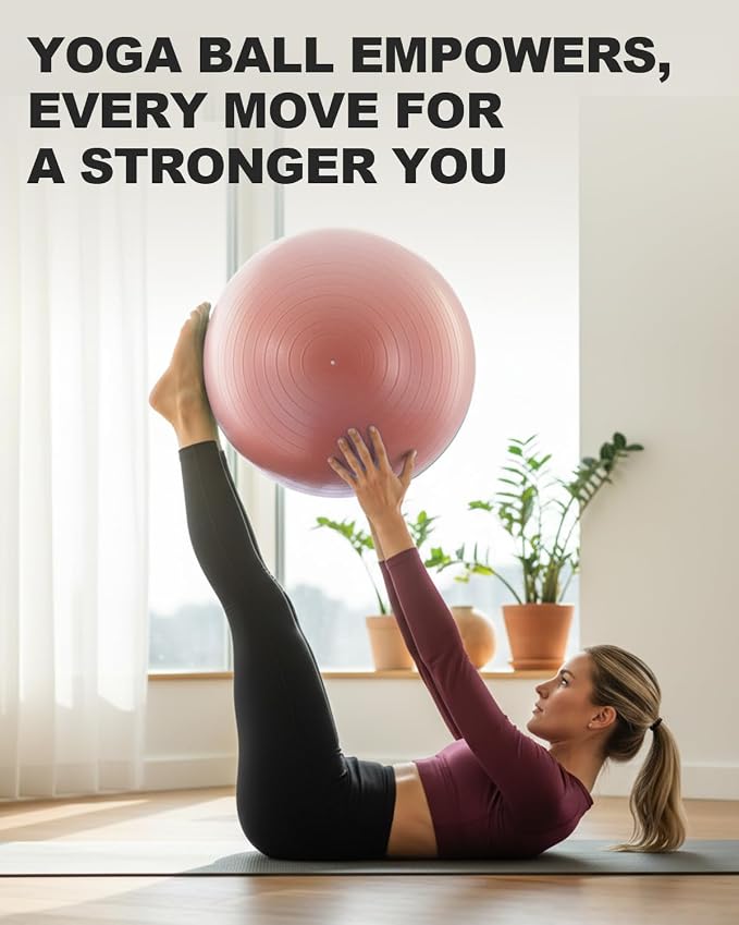 Trideer Exercise Ball, Stability Yoga Ball for Physical Therapy, Active Sitting, Pregnancy & Birth Labor Prep, Core Strength, Balance Training, Posture Improvement and Daily Stretching, 55/65/75cm