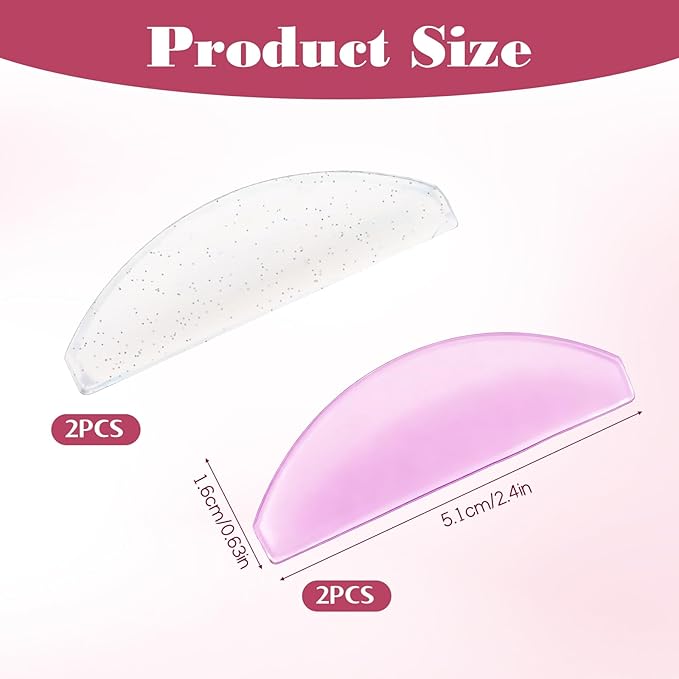 4Pcs Lash Lift Pads, 1mm Ultra Thin Korean Flat Lash Lift Shields for NO.1 Perm Sticky Glueless Lashes Lifting Shield for Perming Soften Lashes Thoroughly Eyelash Curlers