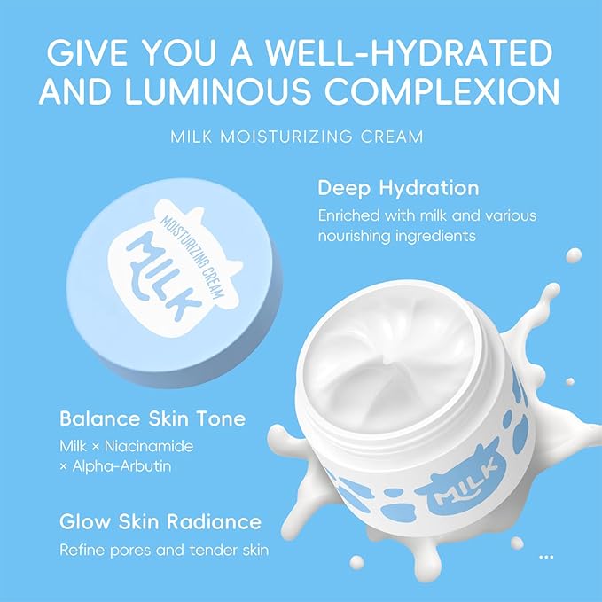 10 in 1 Gentle Milk Skincare for Girls 10-12, Kids Skin Care Set for Girls Ages 8-12, Milk Skincare Kit with Cleanser, Serum, Cream, Masks, Travel-Friendly & Hydrating Skincare for Teens & Kids 8-9