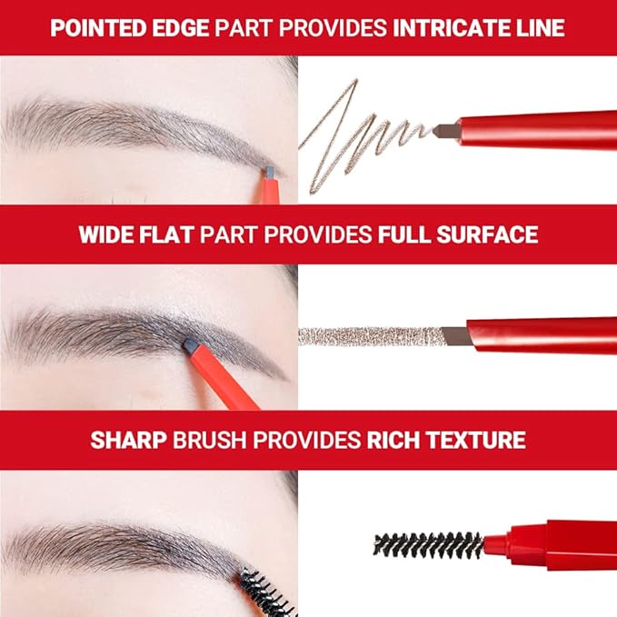 Espoir The Brow Balance Pencil #5 Light Brown | Eye Brow Pencil Quick and Easy to Draw without Clumping with Slim Triangle Shape| A Detailed and Rich Eyebrow Texture | Korean Eyebrow Makeup