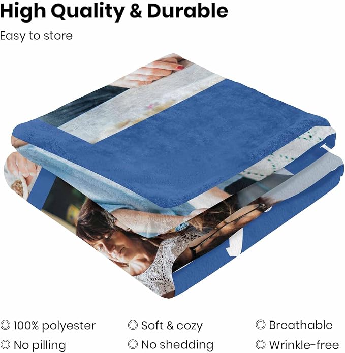 Custom Memorial Blanket with Photo - Sympathy Gift for Loss of Loved One