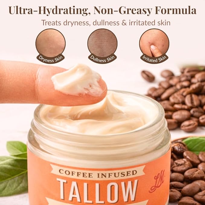 Lady May Coffee-Infused Tallow Eye Cream – Brighten, Firm & Revitalize Naturally