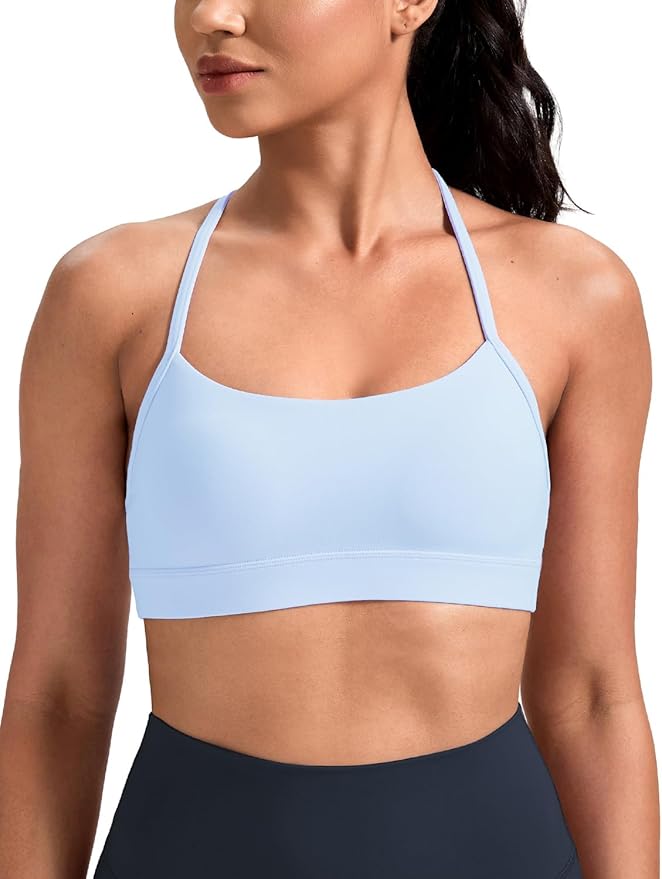 HeyNuts to Freest Womens Y Back Sports Bra, Spaghetti Strap Racerback Low Impact Workout Yoga Tops Padded A-C Cups *Updated
