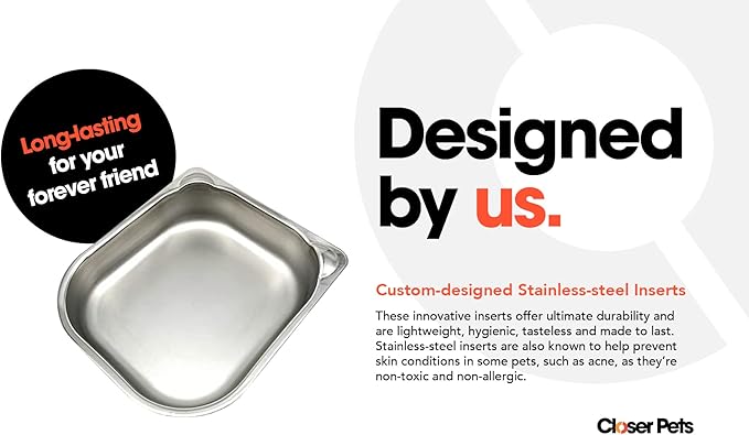 Cat Mate Stainless Steel Bowl Inserts for C100 & C200 Automatic Pet Feeders (Pack of 2)