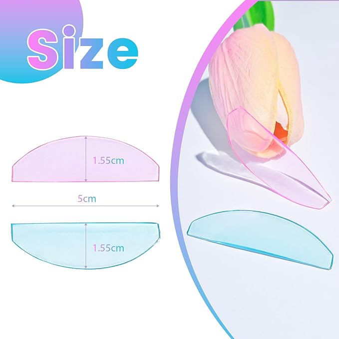 Libeauty 1mm Ultra Thin Flat Lash Lift Shields, Korean Lash Lift Pads for Step 1 Softening Only, Self Adhesive Glueless Silicone Lash Rods with Storage Case, Professional & DIY Supplies, Pink & Blue