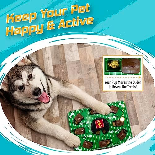Pets First NCAA USC Trojans Puzzle Toy, Puzzle Treat Dog Toy, Interactive Dog Treat Toy, Dog Puzzle Feeding Slow Toy