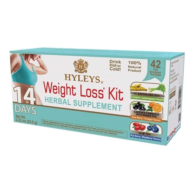 HYLEYS 14 Day Weight Loss Tea – 42 Tea Bags – Garcinia Cambogia, Matcha Green Tea, Senna & Natural Flavors – Supports Weight Loss, Digestion & Metabolism