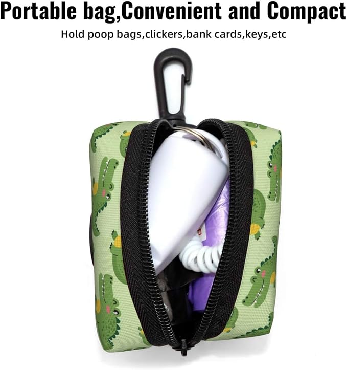 Dog Treat Pouch Dog Poop Bag Holder For Leashes Puppy Supplies for Training and Walking Cute Crocodile Cartoon Travel Accessories