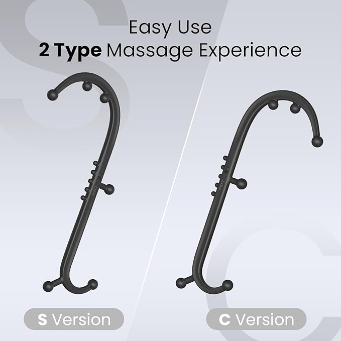 LiBa Trigger Point Massage Tool, Detachable Back Neck Shoulder Massager for Pain Relief, Manual Therapy Massage Cane Hook Stick with Massager Ball, Gift for Athlete, Desk worker, Chronic Pain Sufferer