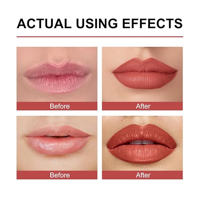 3PCS Peel Off Lip Liner Set,Long Lasting Lip Stain Peel Off,Waterproof Stay On All Day,Transfer-Proof,Highly Pigmented,Natural Instant Lipstick