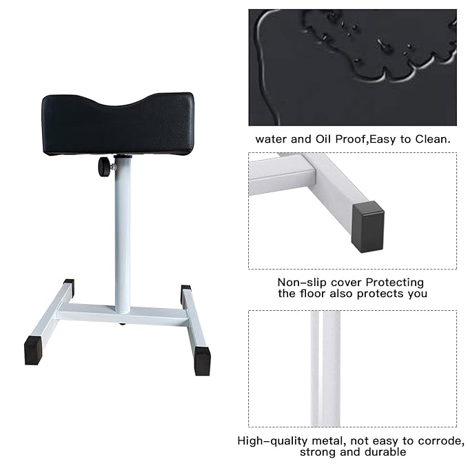 Pedicure Foot Rest,Adjustable Height Pedicure Stool,Pedicure Stand for Home Salon,Tattoo,Nail Tech(Black)
