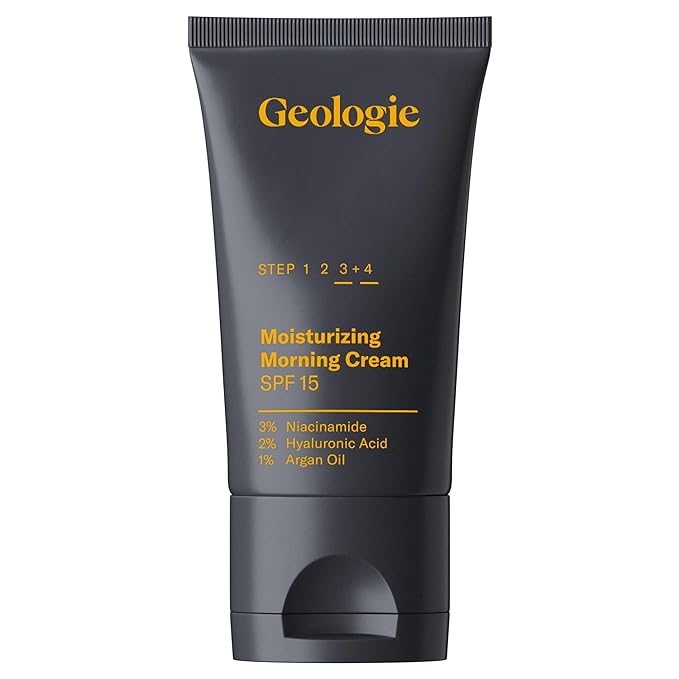 Geologie Moisturizing Face Cream with SPF 15 | Daily Hydrating Cream with Hyaluronic Acid & Niacinamide | Lightweight | For Men & Women