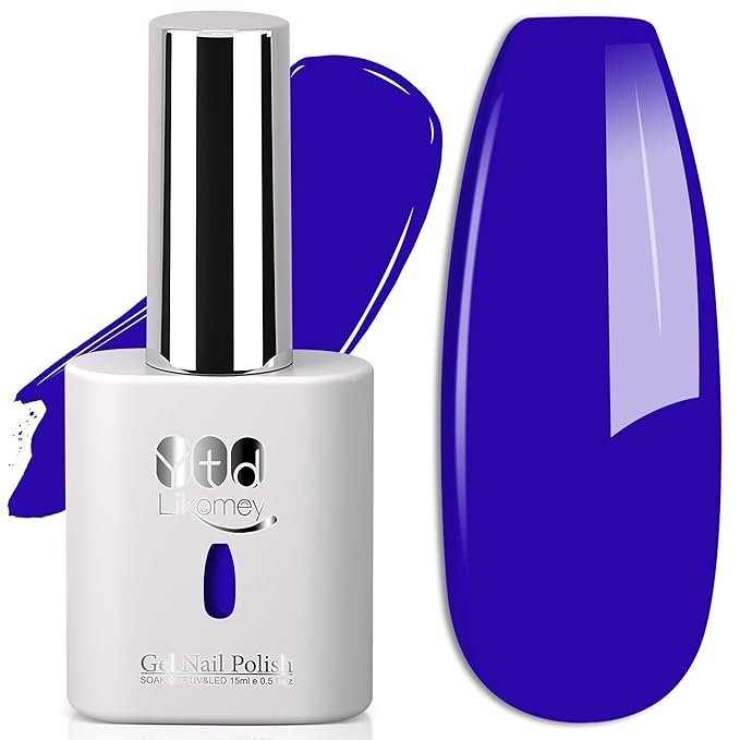 YTD Likomey Klein Blue Gel Nail Polish,15ml Salon Home DIY Manicure and Pedicure Fall Winter Soak Off UV Color Varnish,CS459
