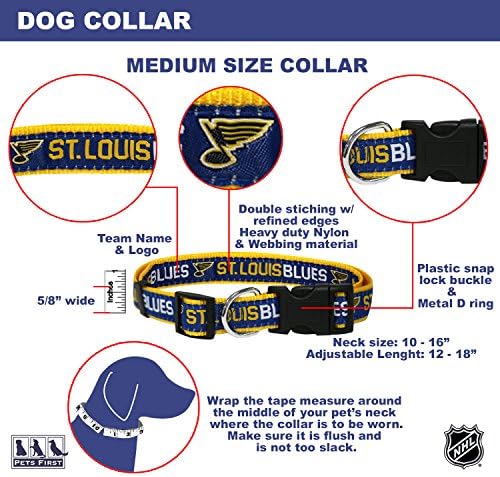 NHL Saint Louis Blues Collar for Dogs & Cats, Medium. - Adjustable, Cute & Stylish! The Ultimate Hockey Fan Collar!